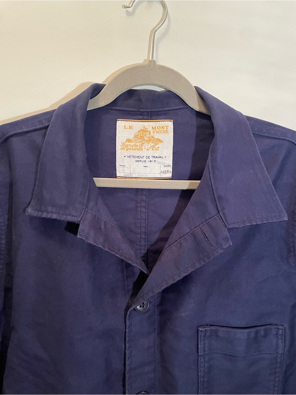 Le Mont Saint-Michel Chore Coat - French Blue - Size Medium - Excellent - Picture 3 of 8